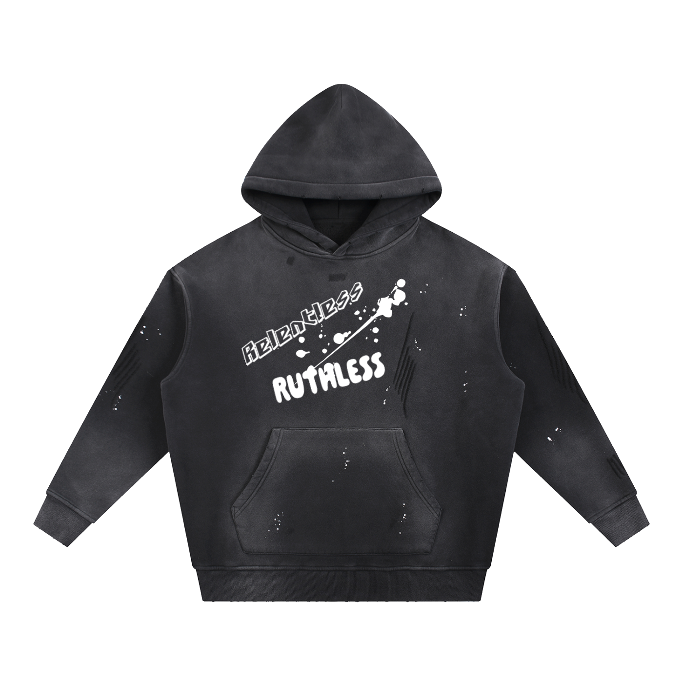 RELENTLESS - Vintage Frayed Fleece Hoodie