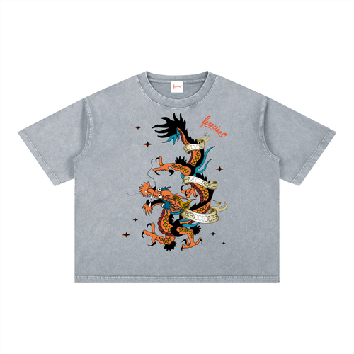Crazy Dragon - Mineral Wash Boxy Cotton T