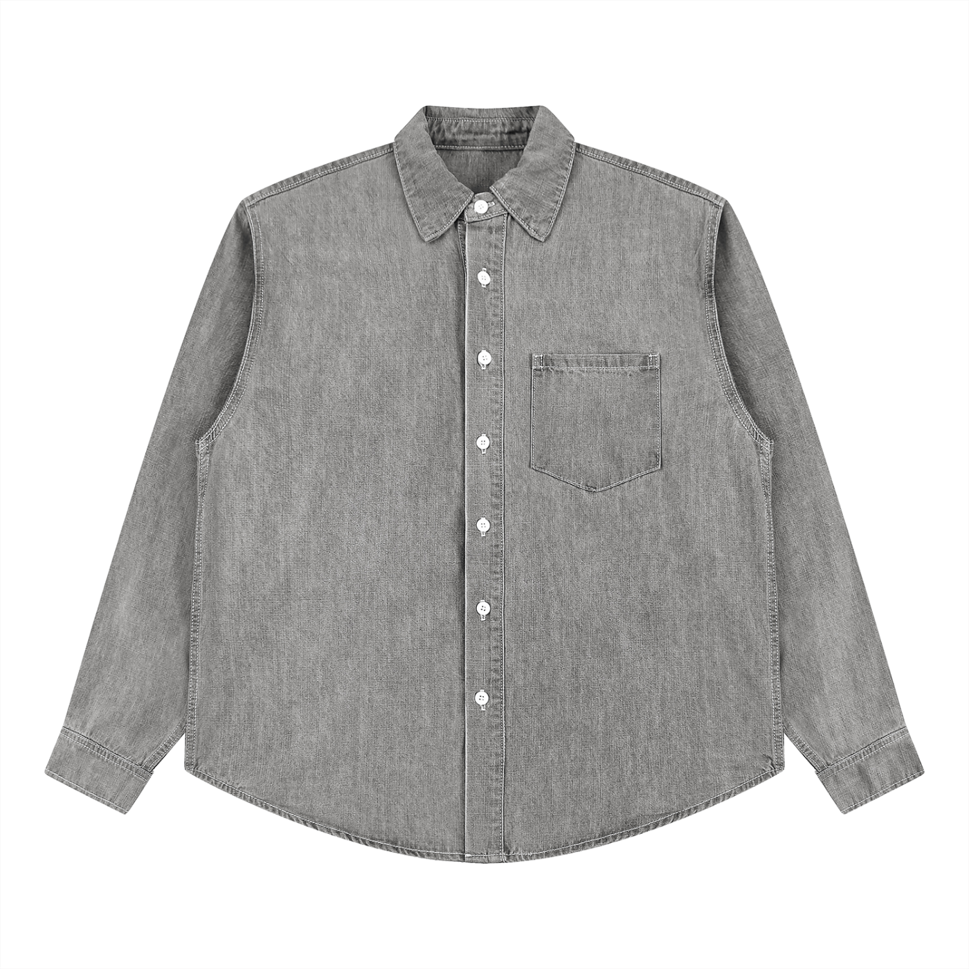 Biker Bones Unisex Vintage Wash Denim Shirt