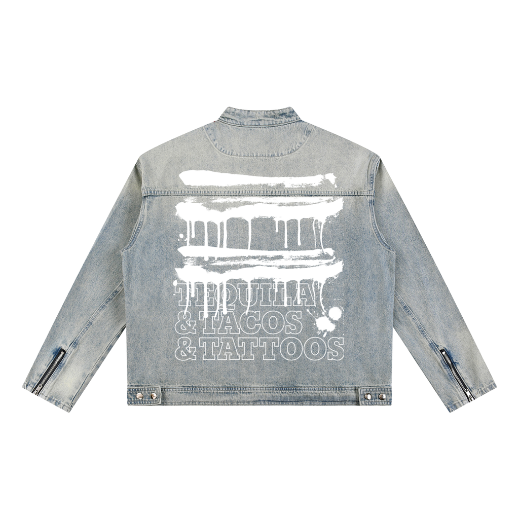 TTT - Vintage Denim Biker Jacket