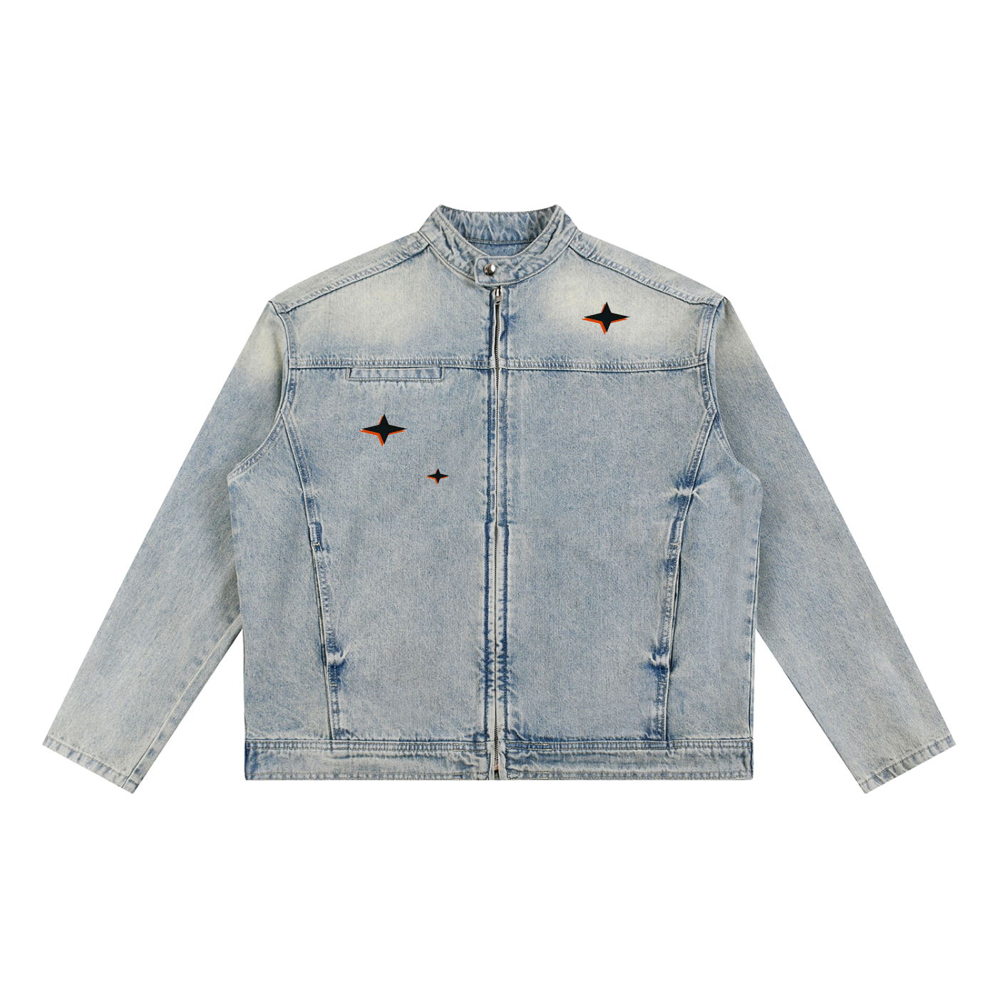 Flaming Skull - Vintage Denim Jacket