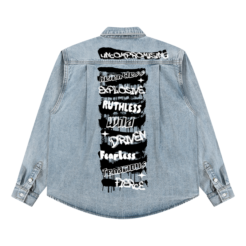 RELENTLESS Unisex Vintage Wash Denim Shirt