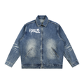 TIGER ROSE - Vintage Wash Zip Denim Jacket