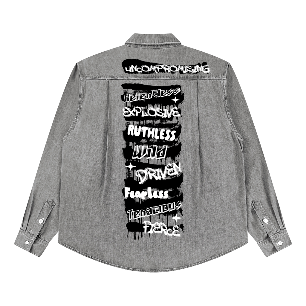 RELENTLESS Unisex Vintage Wash Denim Shirt