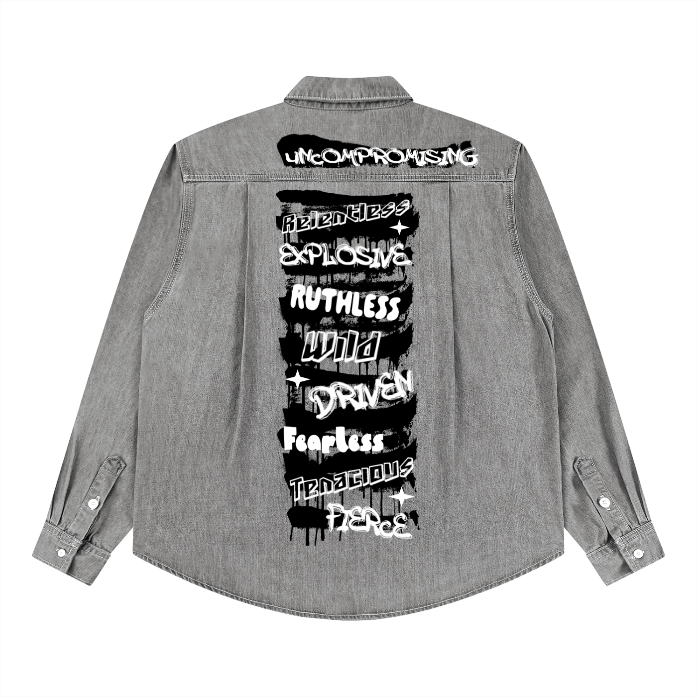 RELENTLESS Unisex Vintage Wash Denim Shirt