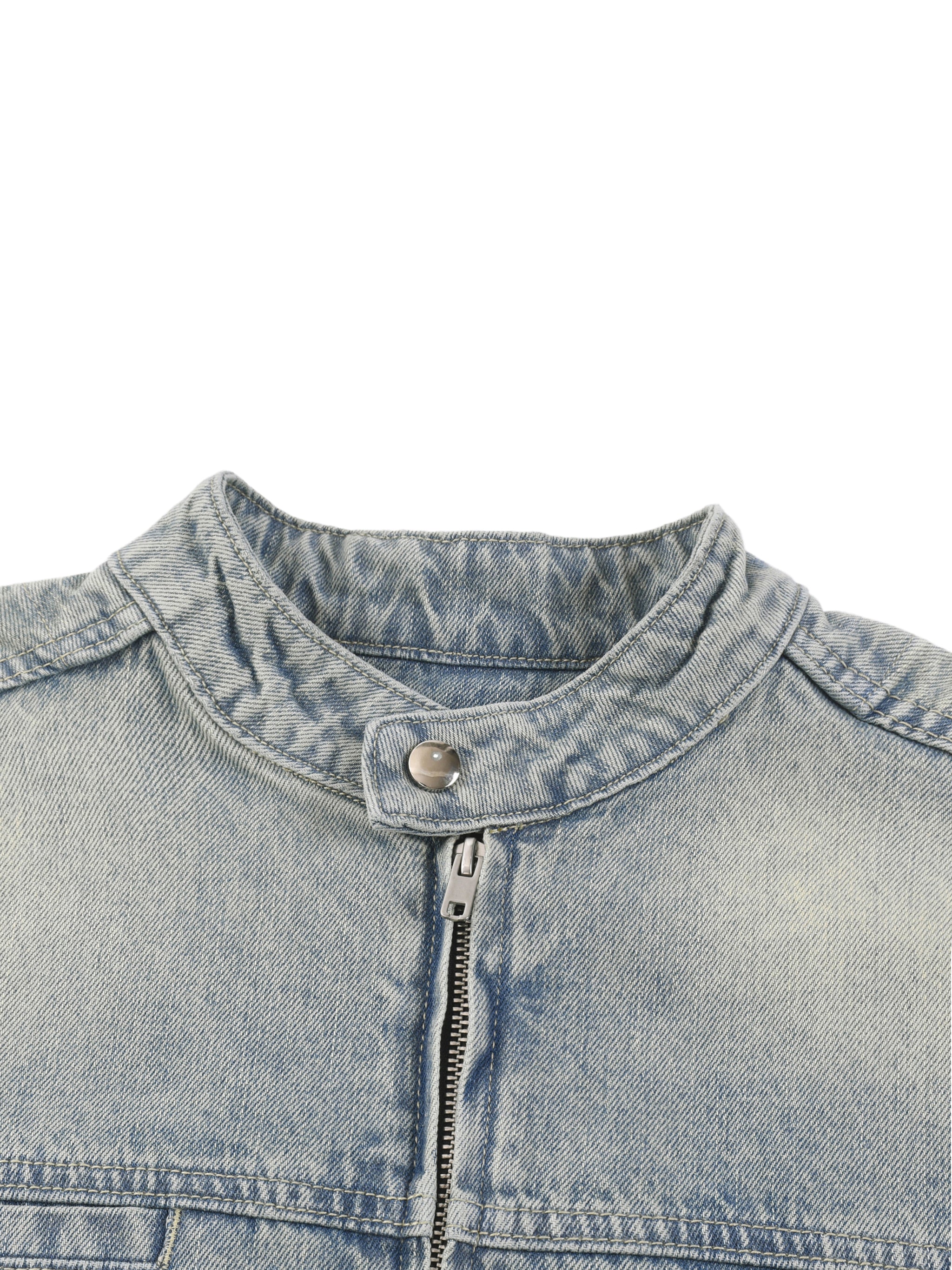 Miss S - Vintage Denim Biker Jacket